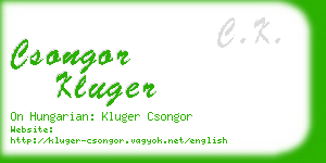 csongor kluger business card